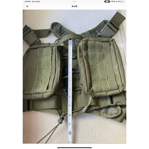 Tactical Chest Rig Mens M Adjustable Army Green Compact, Low Visibility Vest - Picture 8 of 8